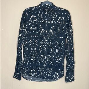 BESPOKEN New York Monochrome Abstract Button-Up Shirt M